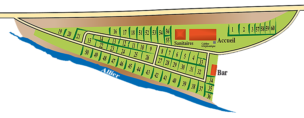 Plan du camping de l'Allier